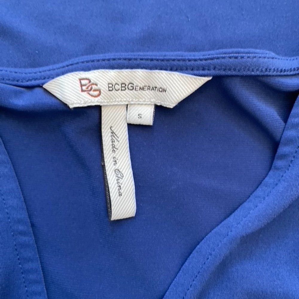 BCBGeneration Blue Pleated Women's Dress Size Small - Picture 8 of 10